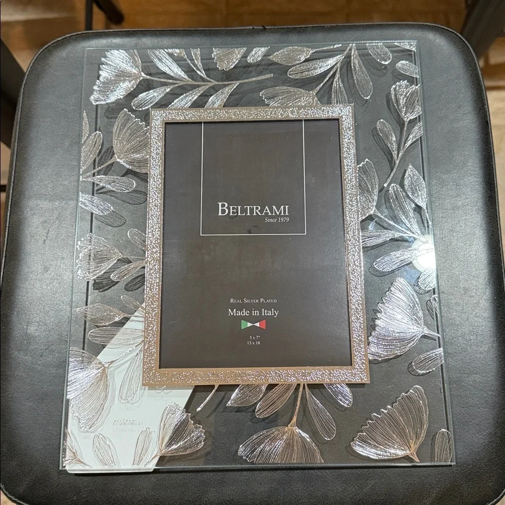 Silver Plated Flower Picture Frame New